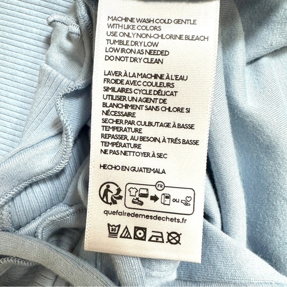 Kimchi Blue Urban Outfitters Light Blue Ribbed Ruffled Top XS - Picture 8 of 9